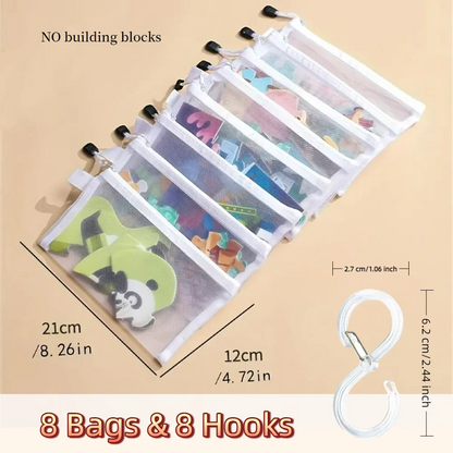 8pcs Zipper Mesh Bags, 3 Sizes, Zipper Mesh Bags, Waterproof Clear Travel Bags, Office Supplies Document Bags With Zipper Beauty World Shop