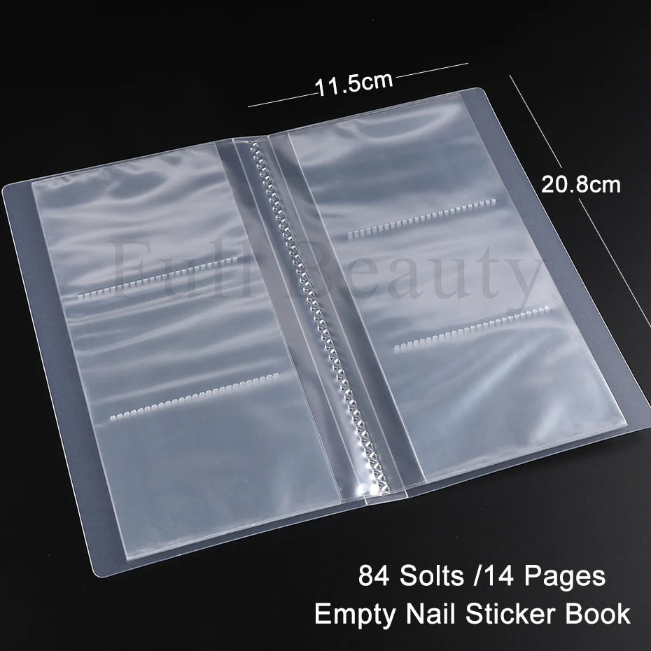 100 Slots Empty Nail Art Sticker Storage Book Album Exhibition Decals Collecting Organizer Holder Display Notebook Manicure Tool Beauty World Shop