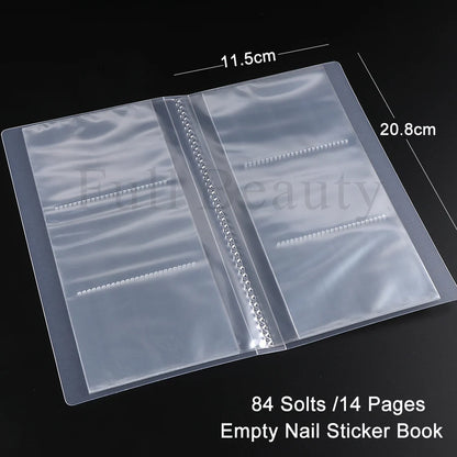 100 Slots Empty Nail Art Sticker Storage Book Album Exhibition Decals Collecting Organizer Holder Display Notebook Manicure Tool Beauty World Shop