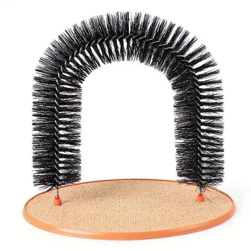 Cat Toy Arch Self Groome Pamper Feline with A Massage Grooming Rubbing Brush with Scratching Pad Toy for Cats Interactive Toys Beauty World Shop