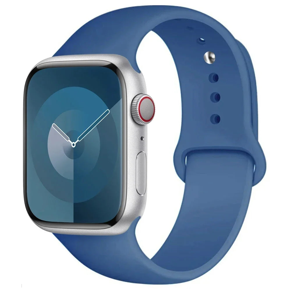 Silicone Band For Apple Watch strap 44mm 45mm 40mm 41mm 42-38mm 45 mm sport bracelet iwatch series 8 7 6 5 4 3 SE 9 Ultra 2 49mm Beauty World Shop