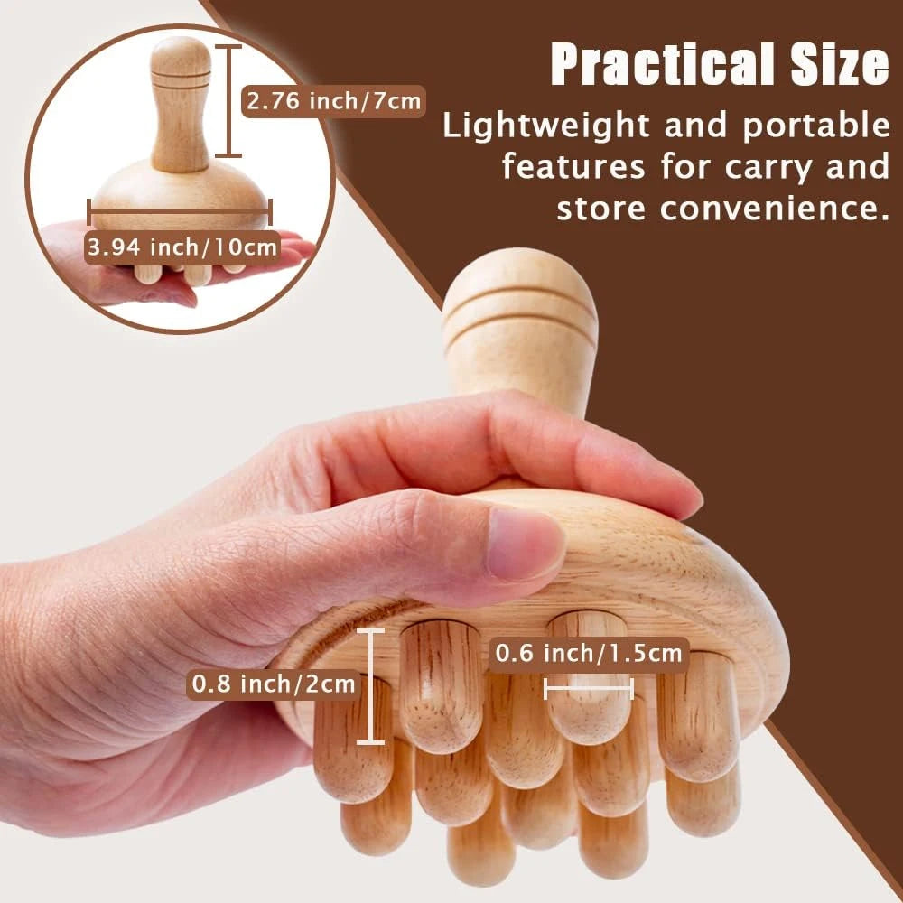 Wooden Mushroom Shape Massage,Manual Wood Therapy Massage Tool,Anti Cellulite,Maderoterapia,Lymphatic Drainage,for Full Body Use Beauty World Shop
