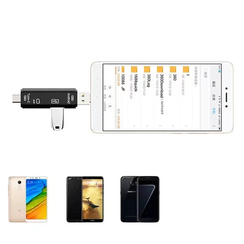 5 In 1 Multifunction USB 3.0 Type C USB Micro USB SD TF Memory Card Reader for Android IPhone Computer Dock OTG Type C Adapter Beauty World Shop