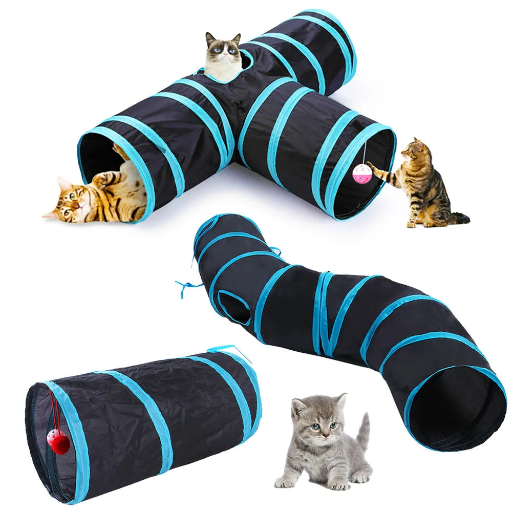 Cat Tunnel Pet Supplies Cat S T Pass Play Tunnel Foldable Cat Tunnel Cat Toy Breathable Drill Barrel for Indoor loud paper Beauty World Shop