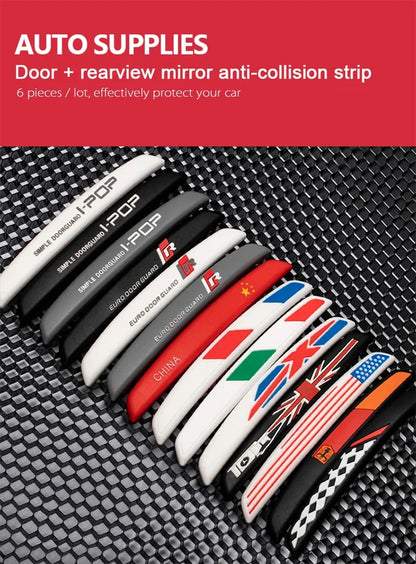 6Pcs Car Door Edge Guards for Audi BMW Mercedes Auto Buffer Trim Molding Scratch Protector Crash Bar Beauty World Shop