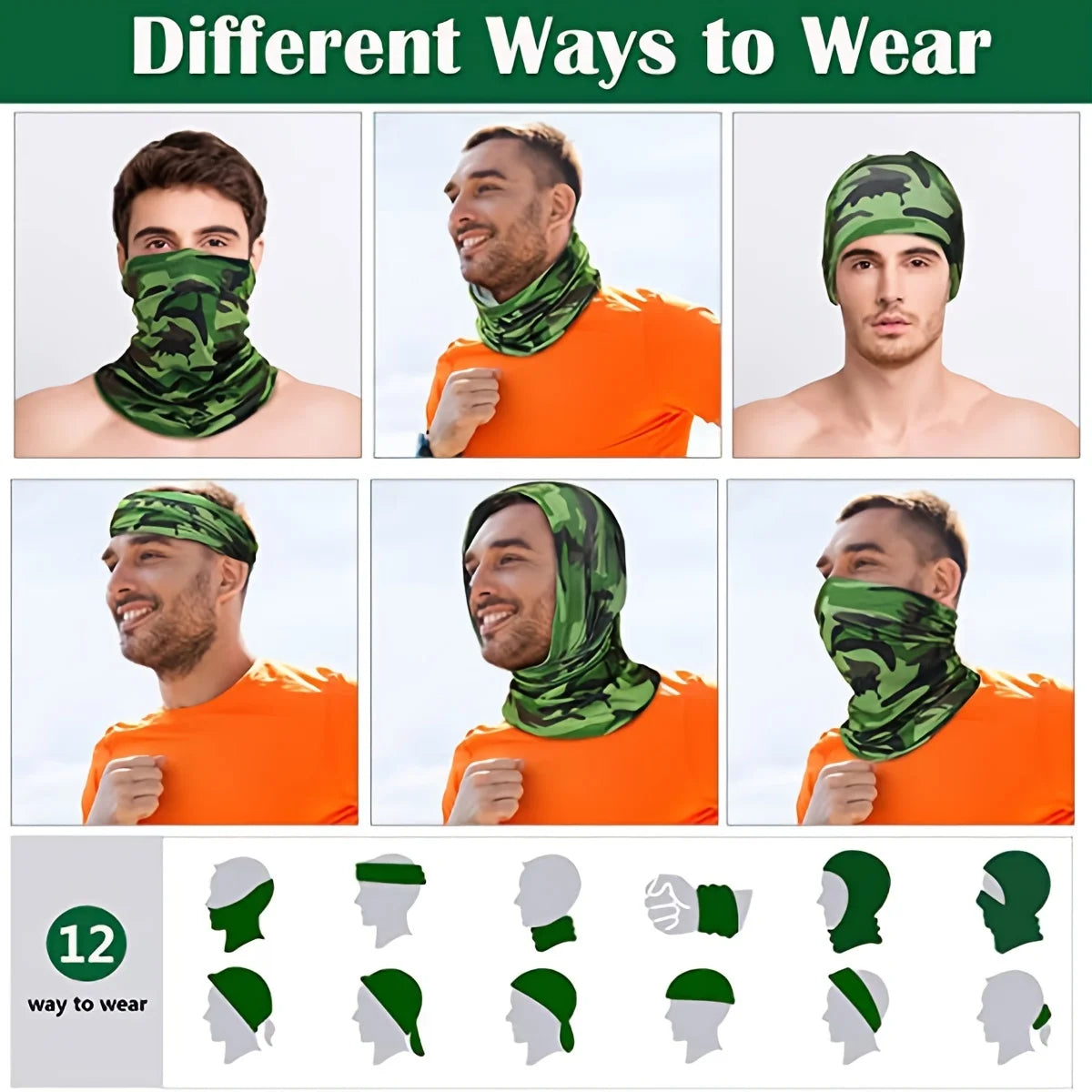 Outdoor UV Protection bandana Scarf Neck Warmer Multifunctional Fishing Hiking Cycling Face Head Wrap Cover Bandana Headband Cap Beauty World Shop