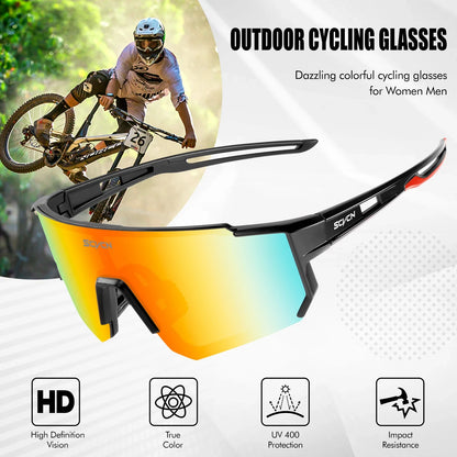 SCVCN Fashion Sunglasses for Men Sport Cycling Glasses Bike Bicycle Hiking Camping Golf UV400 Protection Glasses Women Baseball Beauty World Shop
