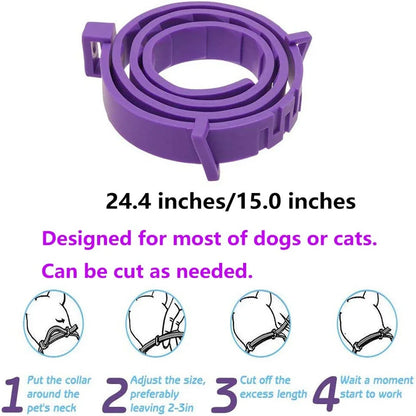 Pet Calming Collar For Cats Dogs Adjustable Anxiety Pheromone Reducing Pet Collar Lasting Natural Calm Relax Soothing Collars Beauty World Shop