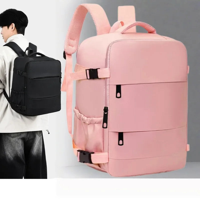 Lightweight Large Travel Backpack, Solid Color Minimalist Multifunctional Student School Bag Beauty World Shop