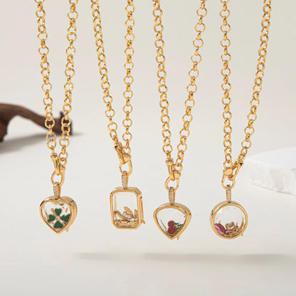 Heart of the Ocean can be opened necklace, water droplet pendant, niche cute small object, collarbone chain, color preservation Beauty World Shop