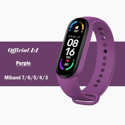 official Silicone Strap For Xiaomi Mi Band 4 5 6 7 Bracelet Sport Watch Wristband Miband4 miband7 Correa Mi band 3 4 5 6 7 Band Beauty Fashion