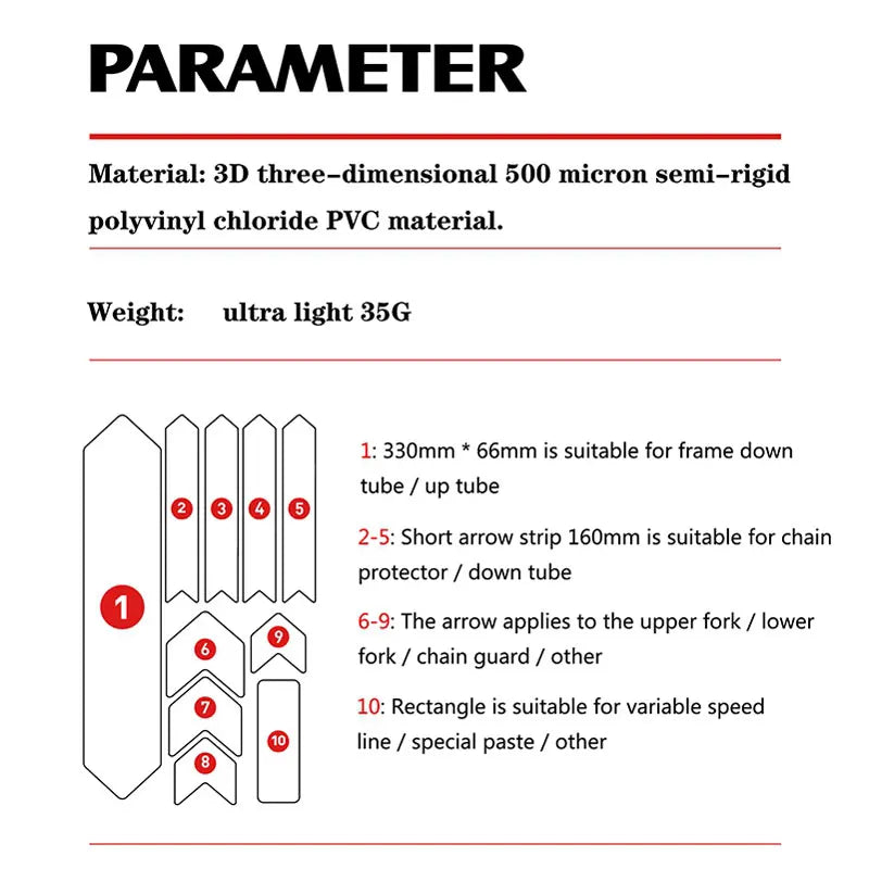 ENLEE The New Removeable Sticker Road Bicycle Paster Guard Cover 3D MTB Mountain Bike Scratch-Resistant Protect Frame Protector Beauty World Shop