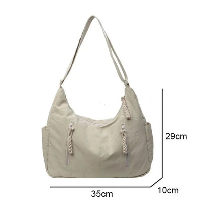 Trendy Women's Soft Cloth Shoulder Bag Solid Color Student 2026 Spring Y2k Casual Style Big Handbags Crossbody Bags for Women Beauty World Shop