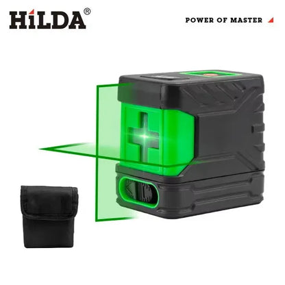 HILDA Laser Level Meter 2-Line Cross Green Level Laser Horizontal & Vertical Nivel Laser Self-Leveling лазерный уровень Men Gift Beauty World Shop