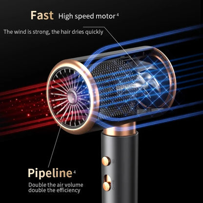 HOMEFISH 2000W Salon Hair Dryer with Hot/Cold Air Brush Negative Ionic Technology 5th Gear Strong Power Hairdryer without Comb Beauty World Shop