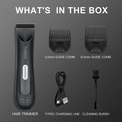 Electric Trimmer for Men's Groin Hair: Versatile Body Groomer and Waterproof Pubic Hair Trimmer with Replaceable Ceramic Blade Beauty World Shop