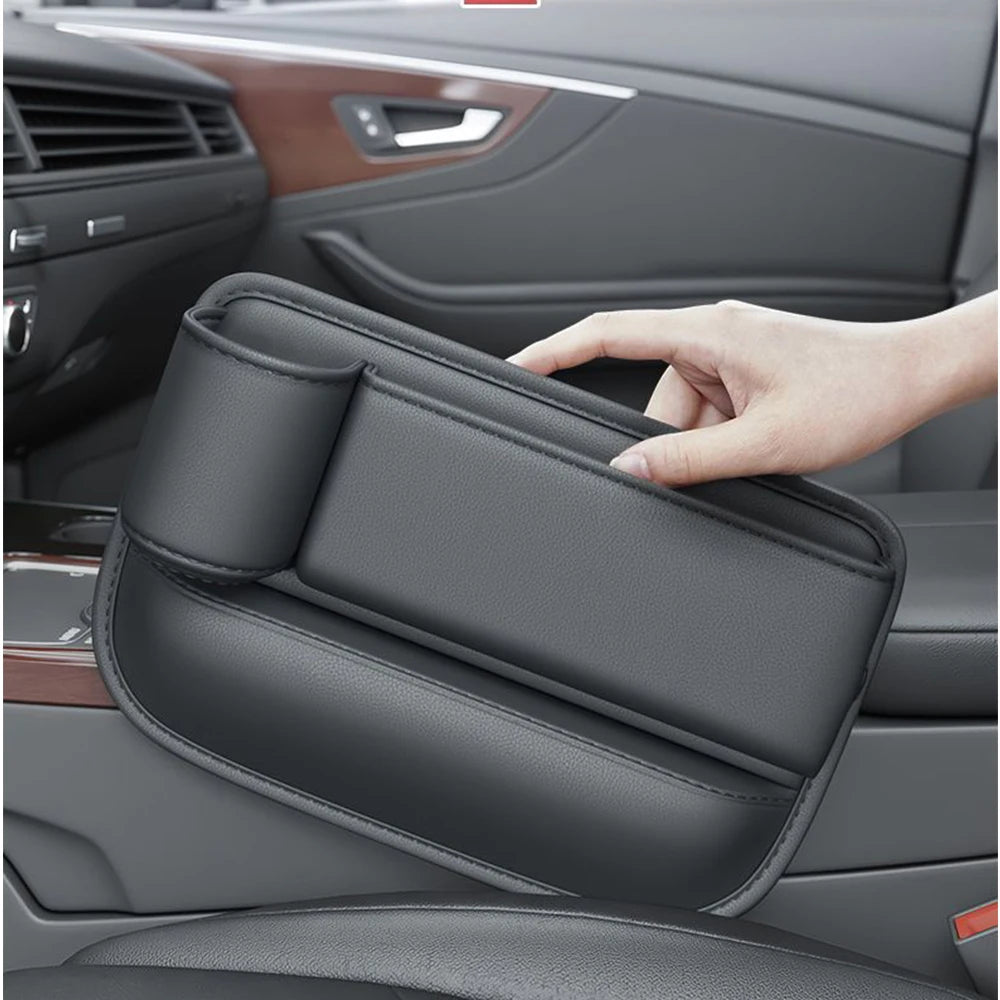 Universal Car Seat Gap Organizer Storage Box Multifunction Leather Crevice Side Storage Pocket Wallet Keys Card with Cup Holder Beauty World Shop