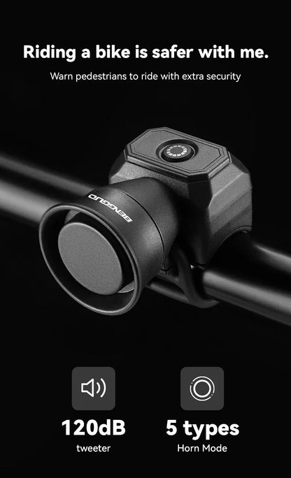Bicycle Horn Mountain Bike Battery/USB Charging Waterproof Electronic Bike Bell Riding Equipment Children's Scooter Accessories Beauty World Shop