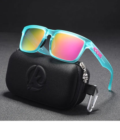 KDEAM Men's Polarized Sunglasses Square Casual Outdoors Sun Glasses Women Unisex Sunglass For Couple With Zipper Case Beauty World Shop