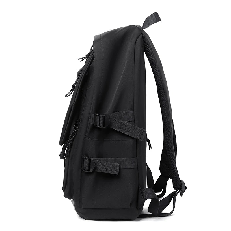 One 15 Inch Polyester Waterproof Solid Color Simple Men's Backpack Fashion Couple Student Computer Backpack Beauty World Shop