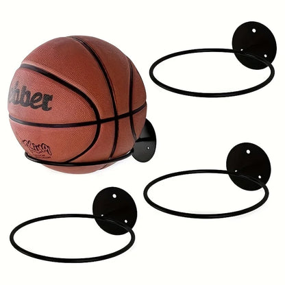 1pc/2pcs Metal Wall Mounted Sports Ball Display Stand For Basketball, Football, Volleyball, Durable Wall Storage Rack Beauty World Shop