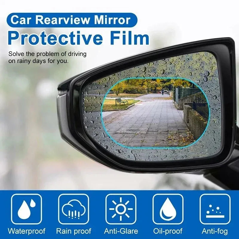 Car Rearview Mirror Protective Film Anti Fog Membrane Anti-Glare Waterproof Rainproof Car Sticker Clear Film Beauty World Shop