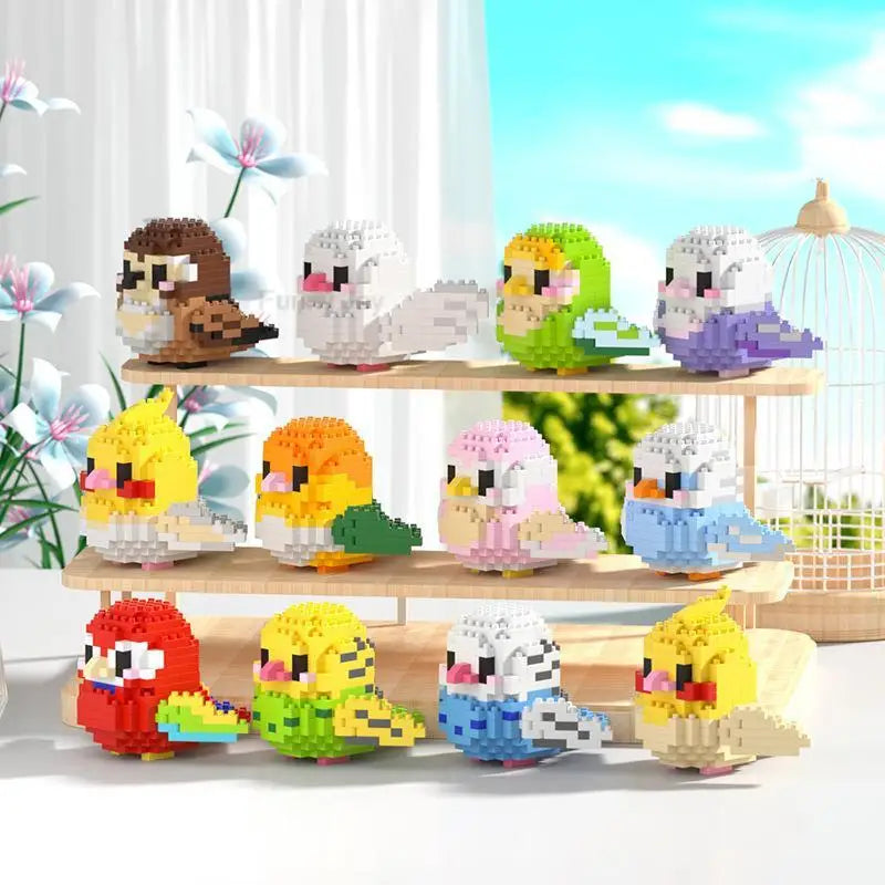 Kawaii Cute Bird Small Building Blocks Set Creative Educational Building Toys For Boys Girls Toys Suitable For Decorate Beauty World Shop