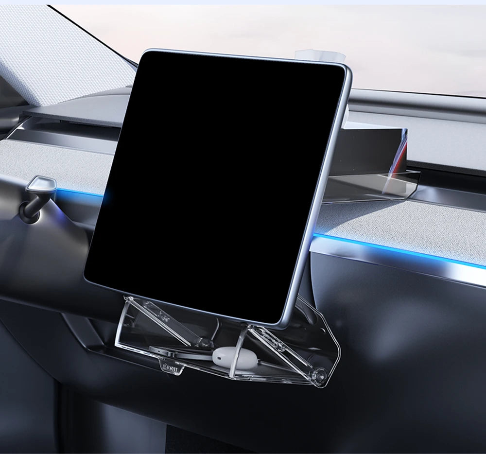YZ For New Tesla Highland Model 3 Y Juniper Tray Magnetic Under Screen Fold Storage Box ETC Screen Storage Box Accessories Beauty World Shop
