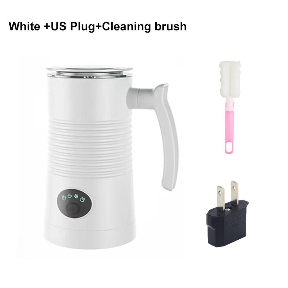Electric Milk Frother Milk Foam Machine For Coffee Cappuccino Latte 4 in 1 Hot and Cold Foam Maker Automatic Milk Frother Foamer Beauty World Shop