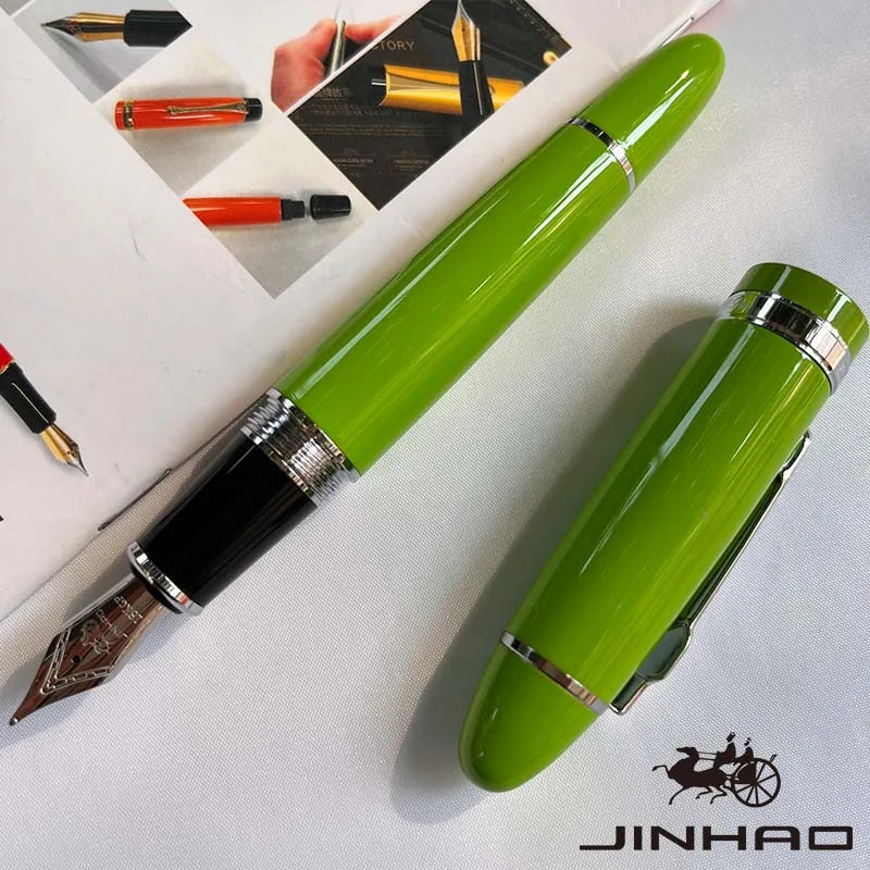 1 PCS JINHAO 159 Classic Design SIlver Trim Calligraphy Iridium Business Pen With Converter Beauty World Shop