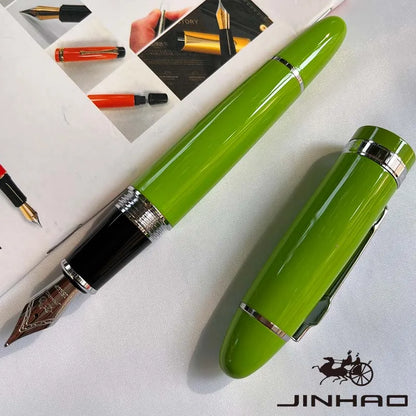 1 PCS JINHAO 159 Classic Design SIlver Trim Calligraphy Iridium Business Pen With Converter Beauty World Shop