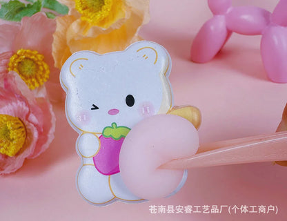 2PCS Cartoon Sticker 3D Puffy Squishy Stress Relief Rabbit Capybara Bear for Phone Case Laptop Decoration Journal DIY Collage Ch Beauty World Shop