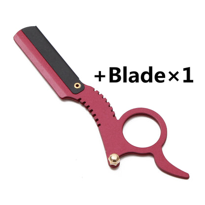 12.7cm 1Pcs Men Straight Barber Edge Steel Folding Shaving Knife Hair Removal Tools Shaving Razor With Blade Body Razors 6111# Beauty World Shop
