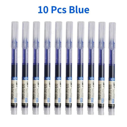 10Pcs High Quality Needle Type Gel Pen Straight Liquid Ballpoint Pens Perfect Kawaii Stationery for School/Office Writing Supply Beauty World Shop