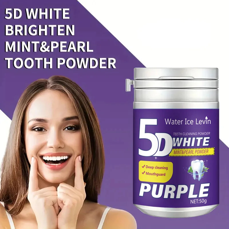 Simple Purple Brightening Powder - Conceals Stains, Non-Sensitive - Enamel-Safe Toothpaste Whitening Powder Suitable for Coffee, Tea, Food, Wine, and Tobacco Stains. Beauty World Shop