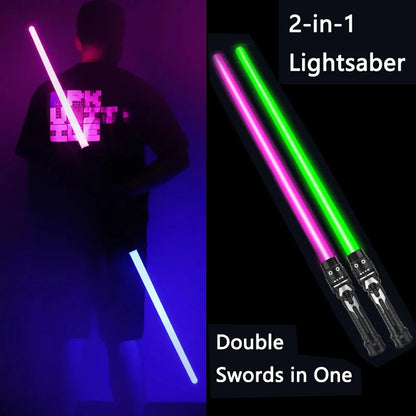 2-in-1 Lightsaber Telescopic Flash Sword Toy Red & Blue or 7 Colours for Kids Gift Party Favors Dress Up Rave Prop with Sound Beauty World Shop