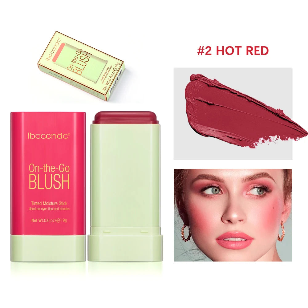 Make Up Functional Blush Stick Easy Color Rouge Blusher Cream Waterproof High Color Rendering Brightening Skin Tone Hot Beauty World Shop