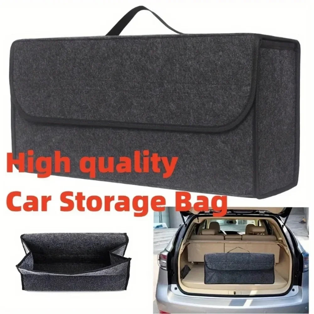 Gray Anti Slip Compartment Boot Storage Organizer Tool Car Storage Bag Car Trunk Organizer Soft Felt Storage Box Car Accessories Beauty World Shop