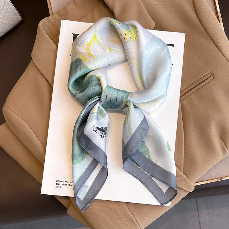 2025 New Fashion Luxury Printed Square Shawl Women 70x70cm Pashmina Silk Scarf Neck Headband Bandana Beauty World Shop