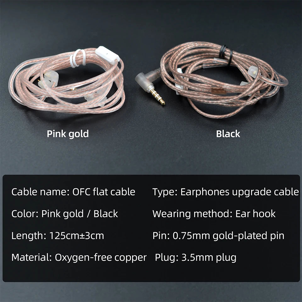 KZ Headphone Cable High-Purity Copper Cube Mixed Upgrade Cable Earphone Wire Original Wire