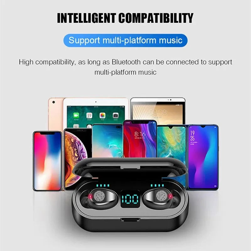 Tws F9 Wireless Esports Earphones, 5.1 Bluetooth Sports Music Earphones, Suitable For Xiaomi, Samsung, Huawei, Iphone, Oppo Beauty World Shop