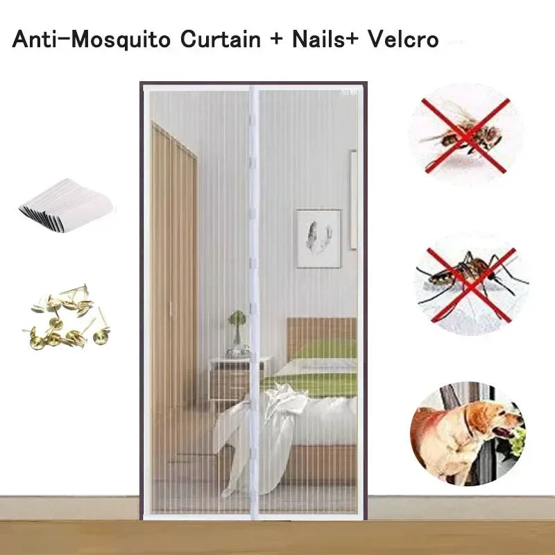 Anti-mosquito Curtain Mosquito Netss for Window Fly Screen Automatic Closing Door Household Ventilation Curtains Magnetic Net Beauty World Shop
