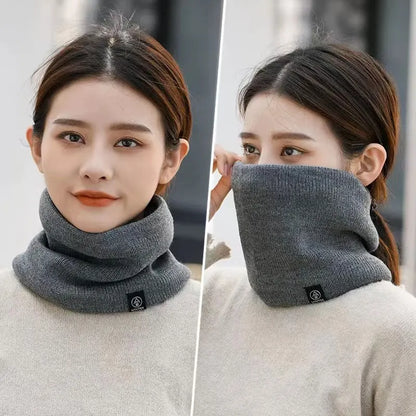 Winter Knitted Scarf Warm Cashmere Like Unisex Neck Warmer for Women Men Solid Color Snood Ring Scarf Fashion Thick Scarf Beauty Fashion