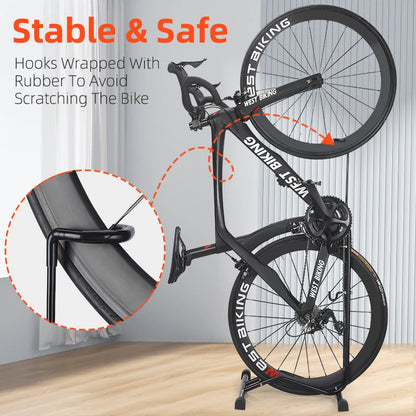 WEST BIKING 3 In 1 Bicycle Parking Rack Multifunctional Bike Indoor Garage Storage Stand MTB Road Bike Maintenance Repair Stand Beauty World Shop