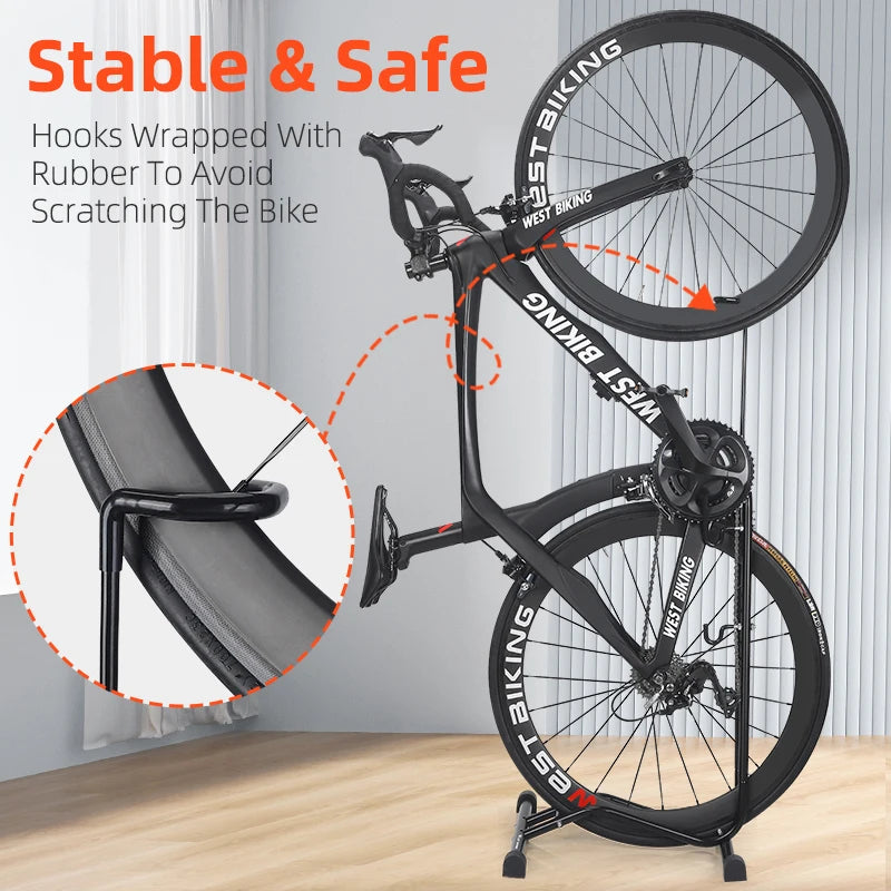 WEST BIKING 3 In 1 Bicycle Parking Rack Multifunctional Bike Indoor Garage Storage Stand MTB Road Bike Maintenance Repair Stand Beauty World Shop