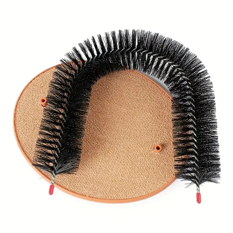 Cat Toy Arch Self Groome Pamper Feline with A Massage Grooming Rubbing Brush with Scratching Pad Toy for Cats Interactive Toys Beauty World Shop