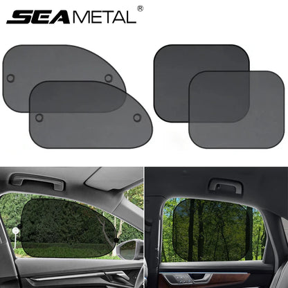 SEAMETAL Car Sun Shade Side Window Curtain Front Rear Window Sunshade Summer UV Blocking Suction Cup Car Sun Protection Curtains Beauty World Shop