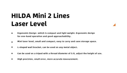 HILDA Laser Level Meter 2-Line Cross Green Level Laser Horizontal & Vertical Nivel Laser Self-Leveling лазерный уровень Men Gift Beauty World Shop