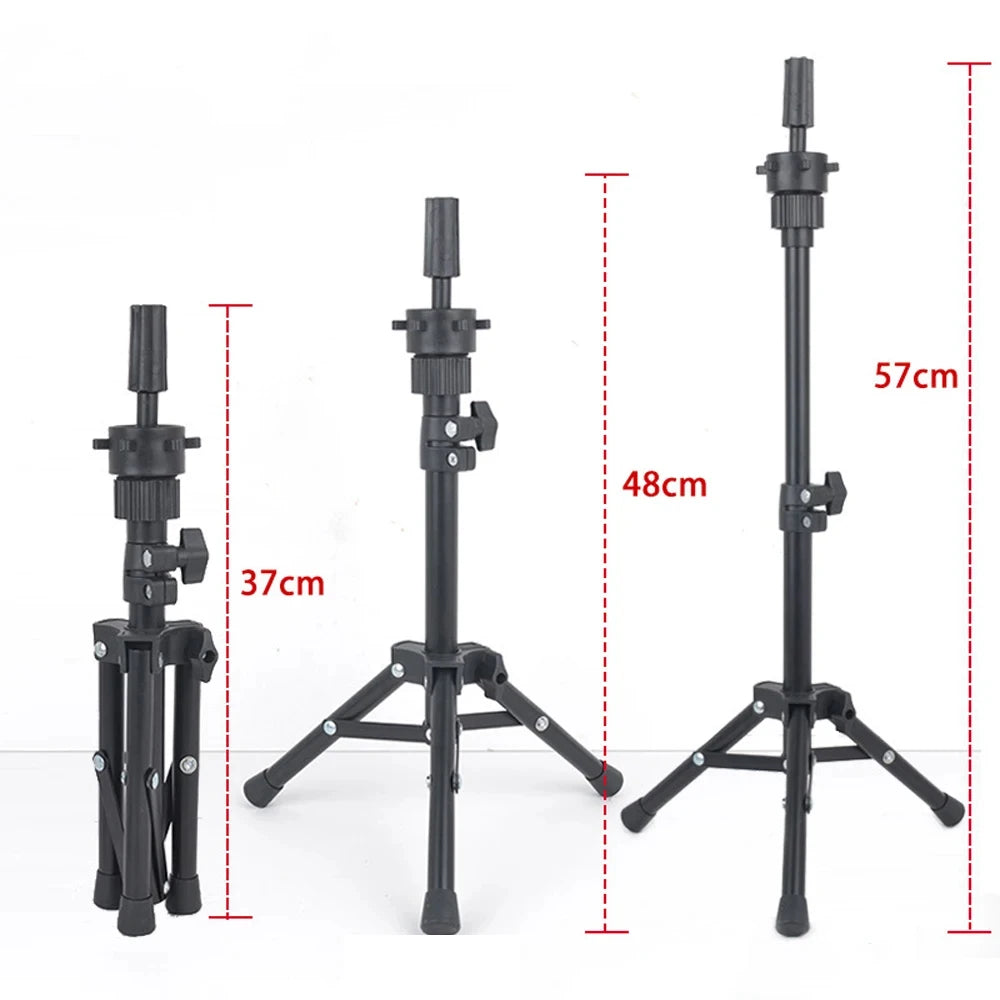 150cm high Tripod Canvas Head Stand Training Mannequin Stand Wig Holder Adjustable Plastic Material Hair Accessory Tools Beauty World Shop