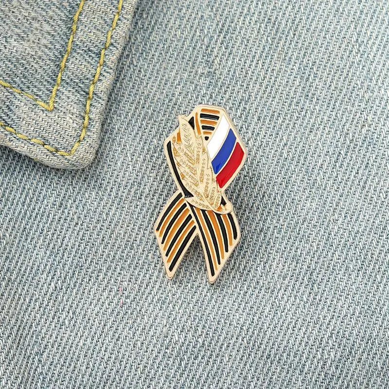 Victory Day Enamel Pin St. George's Ribbon Symbol Brooch Bag Clothes Lapel Pin Badge Jewelry Gift Beauty World Shop
